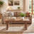 47" Rectangular Solid Wood Coffee Table with X-Shaped Legs for Living Room