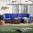 Patio7 Pieces Outdoor Patio Set With Detachable Soft Cushions Patio Conversation Sets Waterproof Patio Sectional Sofa With Glass Top Table-714252674
