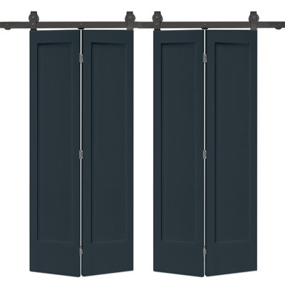 Portes de grange doubles en panneaux de fibres à densité moyenne composites avec ensemble de quincaillerie d'installation