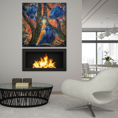 Art mural en verre acrylique épique «Keepers Of Secrets» par Verena Wild, 36 po x 36 po