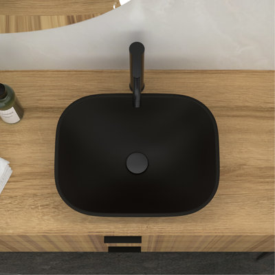 Lavabo de salle de bain avec lavabo en verre trempé et robinet noir mat - Bonde escamotable - Offre une expérience agréable fonctionnelle qui répond à diverses exigences