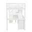 Lit mezzanine simple en blanc avec bureau et rangement double - bois de pin pour une chambre à coucher merveilleuse avec rangement simple, pratique-966219758
