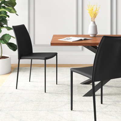 Chaise empilable en métal et similicuir H 18,5 po Sokol