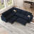 Shavera Velvet Modern Modular L-Shaped Sleeper Sofa Bed-2127300863