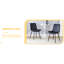 Quatre chaises de salle à manger en cuir PU noir - Coussin de siège allongé, structure en métal pour un balcon confortable-118004496