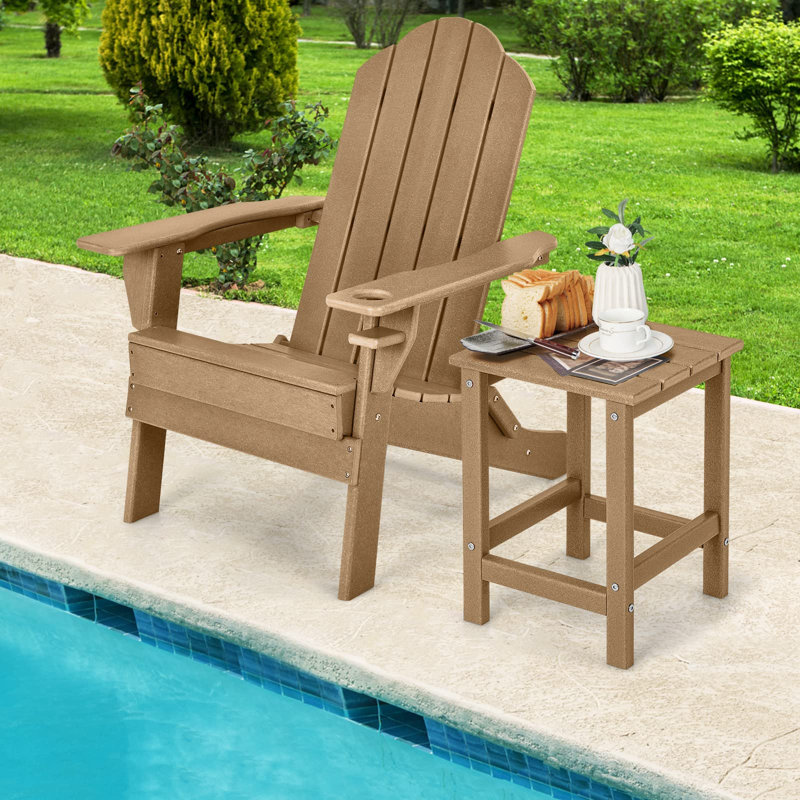 Lanet Square Outdoor Side Table , 36cm cm W 36cm cm D, Brown