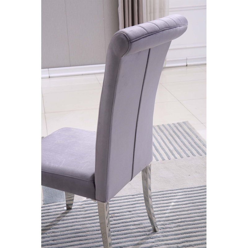 Chaises de salle à manger rembourrées Modern, Gris