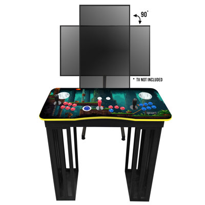 3 Sided Pedestal Arcade Machine With 3,500+ Games, Stand and rotating TV Stand