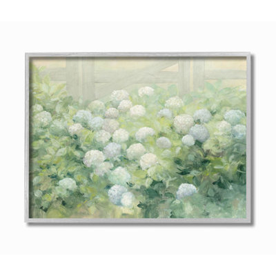 " Floral Blue White Hydrangea Garden Farmhouse Painting " by Julia Purinton