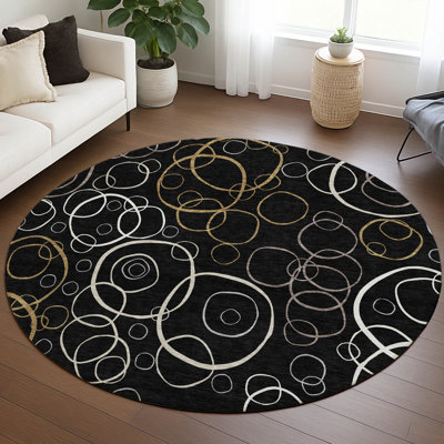 Tapis géométrique intérieur / extérieur lavable à la machine Kugler ACN2408
