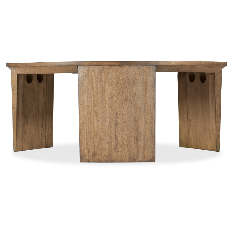 42" Transitional Round Mindi Wood Cocktail Table in Natural Finish