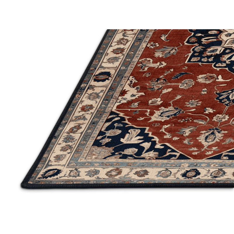 Tapis brun turc lavable à la machine, Rectangulaire 8 pi x 10 pi