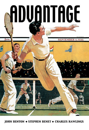 « mèn play tennis rétro » sur toile tendue, H 36 po x l 24 po x P 0,75 po