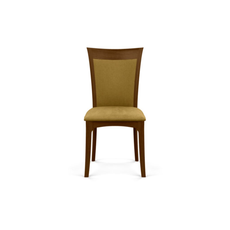 Morgan Leather Dining Chair, Natural Walnut, Onyx Microsuede