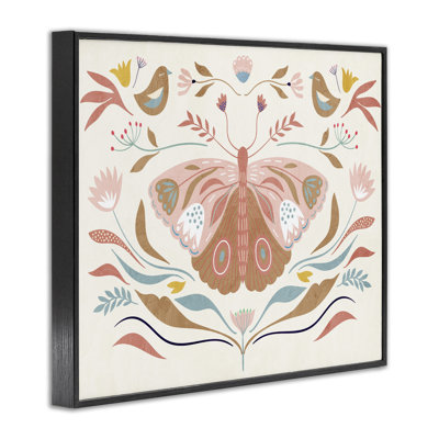  Boho Folk Moth Framed Giclee Art by Kim Allen