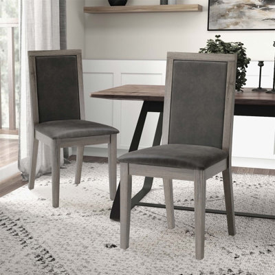 Chaise d'appoint rembourrée avec dossier en tissu massif Alfanette