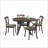 47.24''Round Rubber Wood Dining Table For 4-6 With Wooden Trestle Pedestal Base,Modern Kitchen Wooden Table Dinner Table For Dining Room, Living Room,Dark Brown(1Table)-911006655