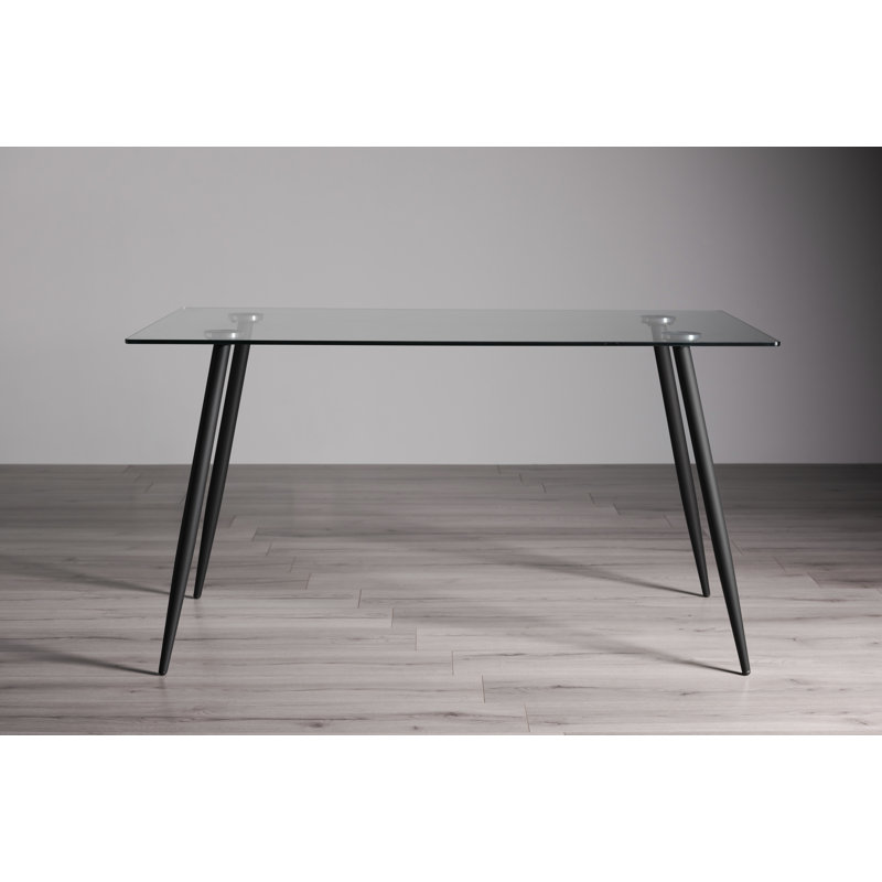 Avon Glass Top Metal Base Dining Table