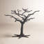 Matte Black Metal Ornament Tree