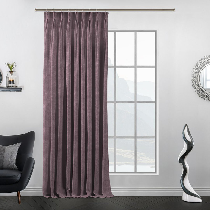 Room Darkening Single Curtain Panel, 245cm Width x 295cm Drop, Light Lavender