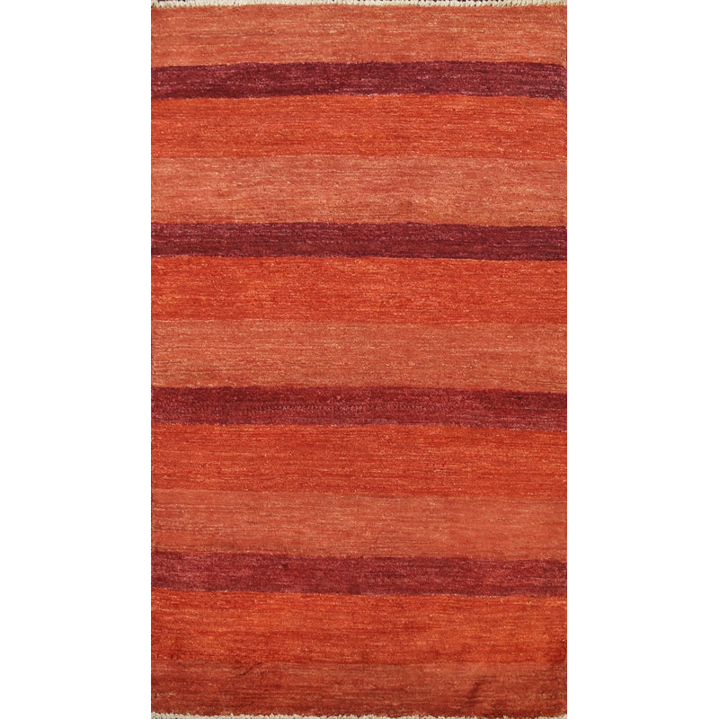 Tapis oriental à rayures modernes Gabbeh 3 x 5