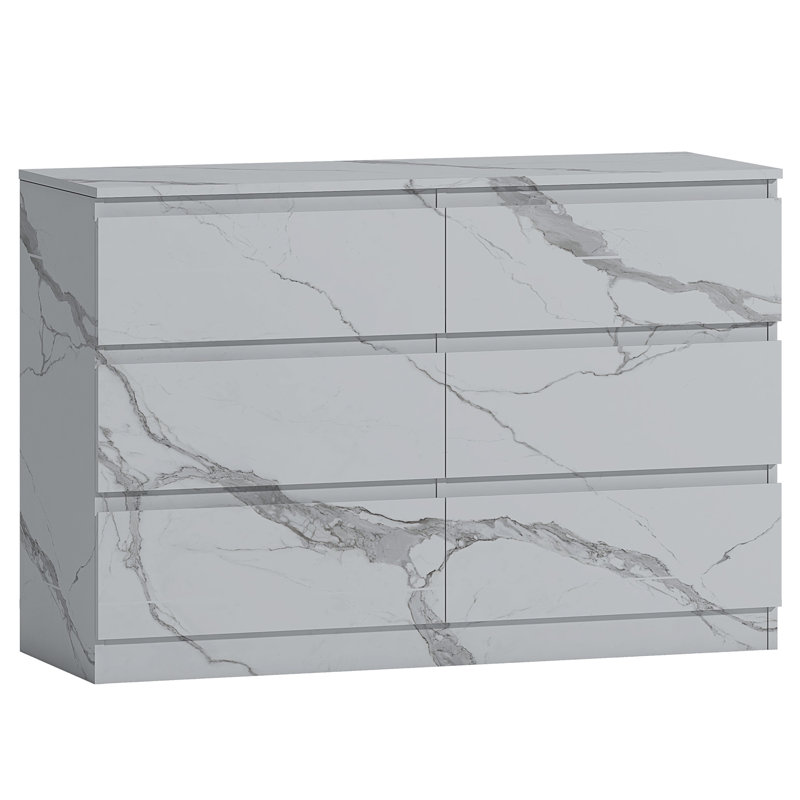 Deraz 112cm W 6 - Drawer Chest of Drawers, White