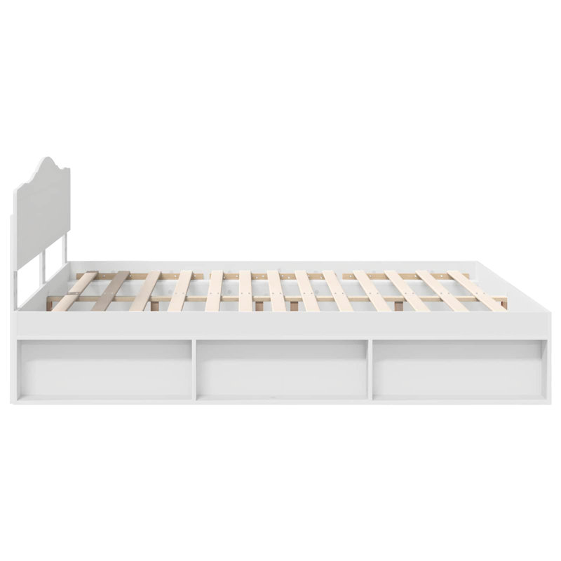 Solid Wood Bed, White, Super King (6')