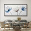 Impression encadrée de très grandes fleurs bleues et blanches-96074589-111664982