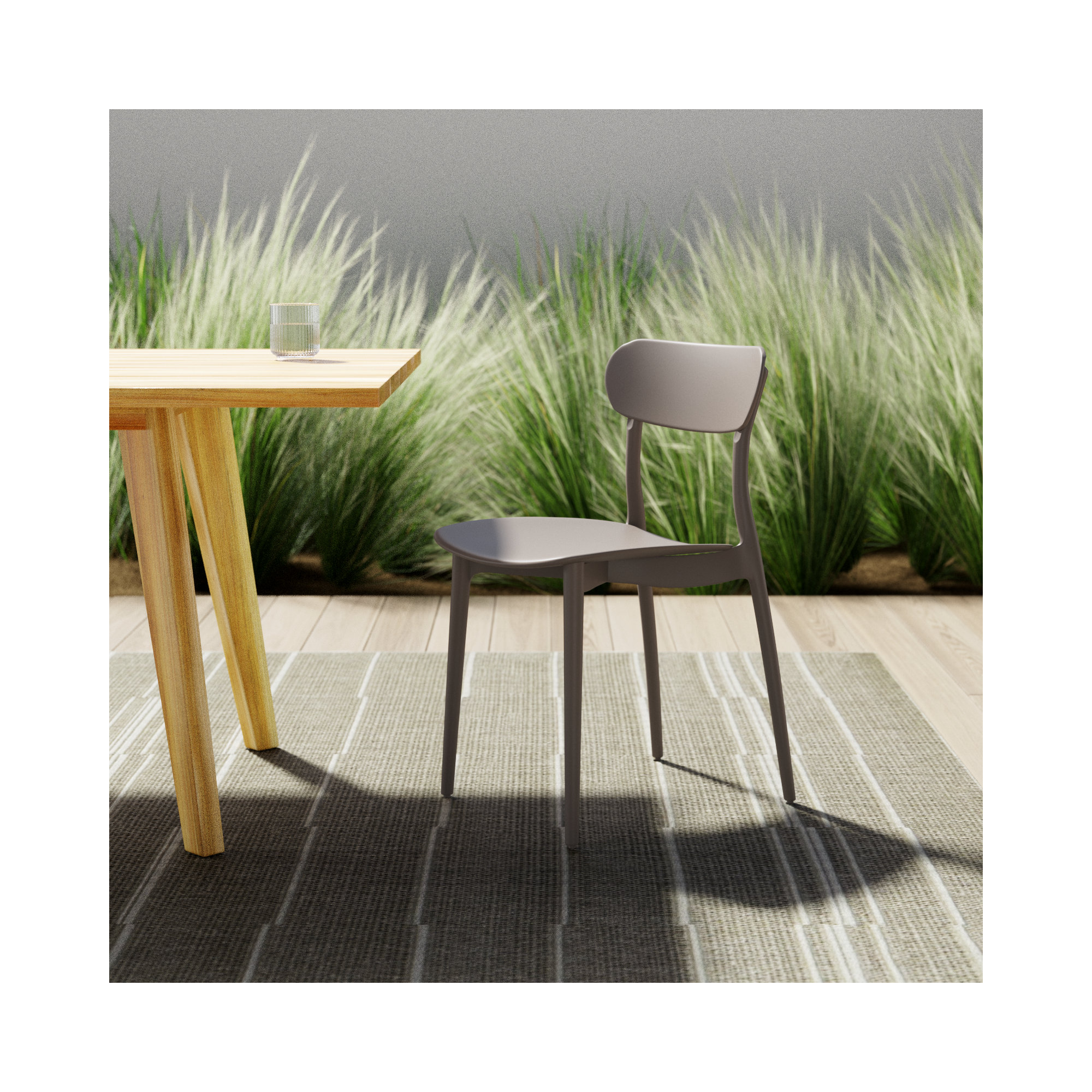 Kent Outdoor Dining Chair, Taupe