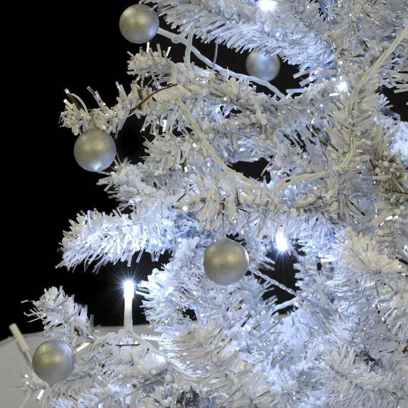 Snowing Christmas Tree Artificial Xmas Tree with Umbrella Base PVC, White
