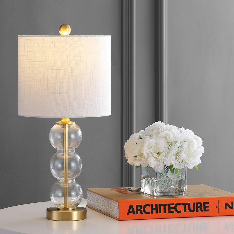 Chewning Table Lamp, Clear/Brass Gold