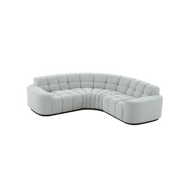 Bonita Ivory Boucle 3-Piece Curved Sectional – Texas Furniture