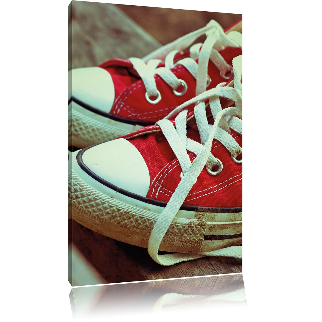 Leinwandbild Rote Converse Chucks, Fotodruck