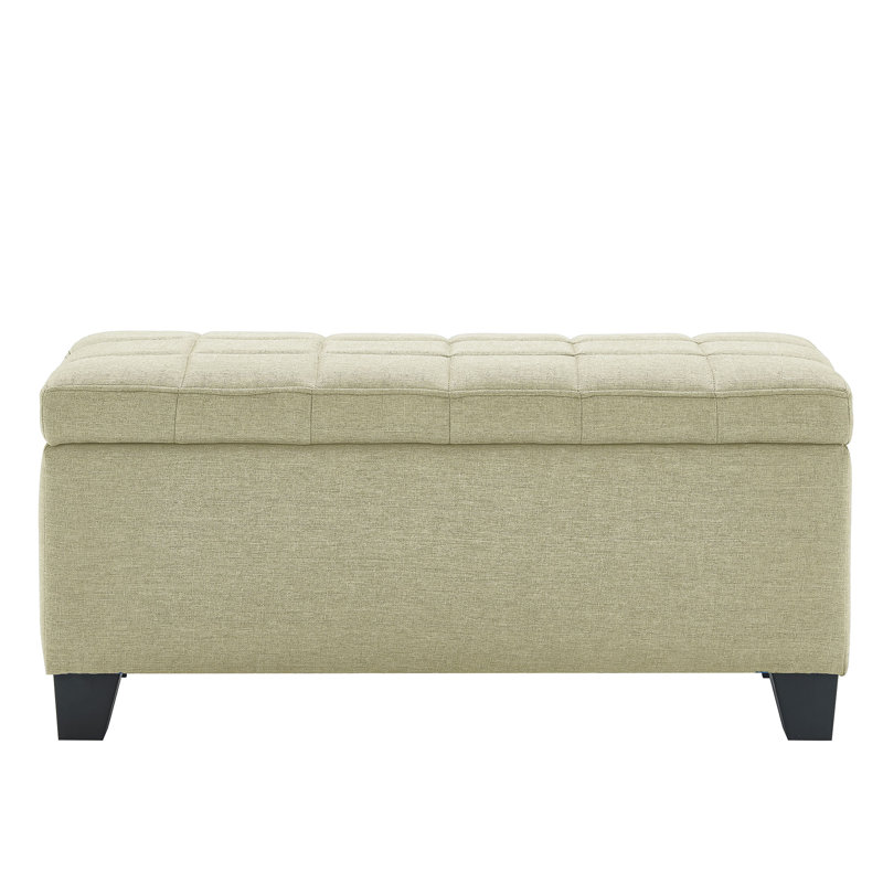 Banc de rangement rembourré Maida, Beige