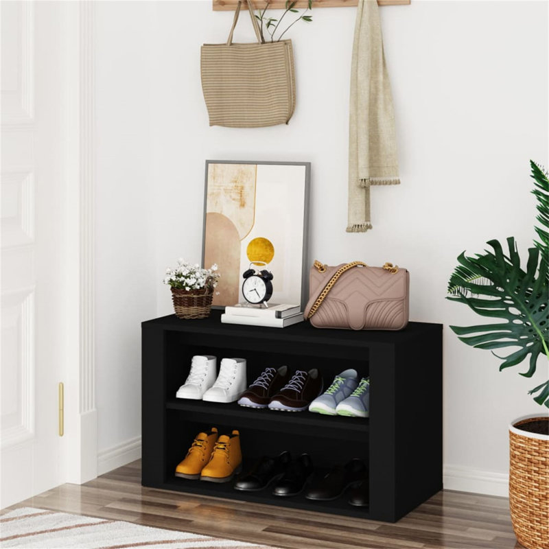 Gamino Polyurethane Upholstered Storage Bench, Black