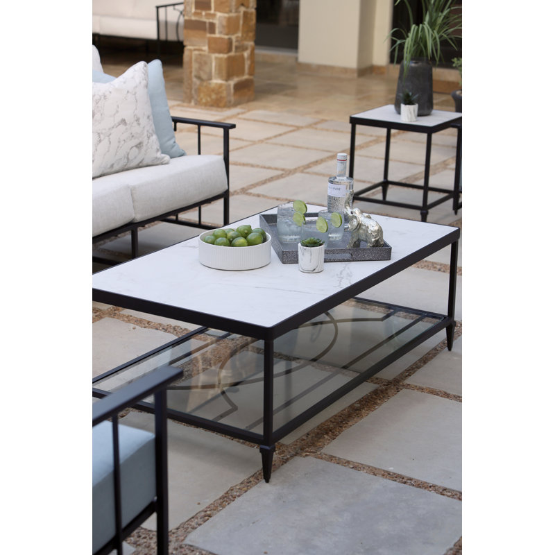 Kensington Outdoor Rectangle Coffee Table, Venice Beach, Carbon Black