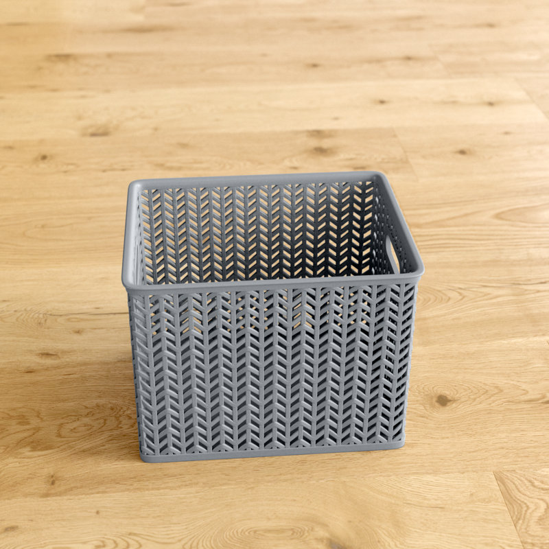 Zipcode Design™ Plastic Box, 4" H x 10" W x 8" D, Gray