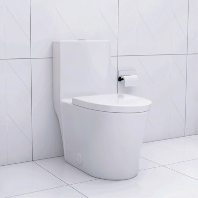 Elongated One Piece Toilet White