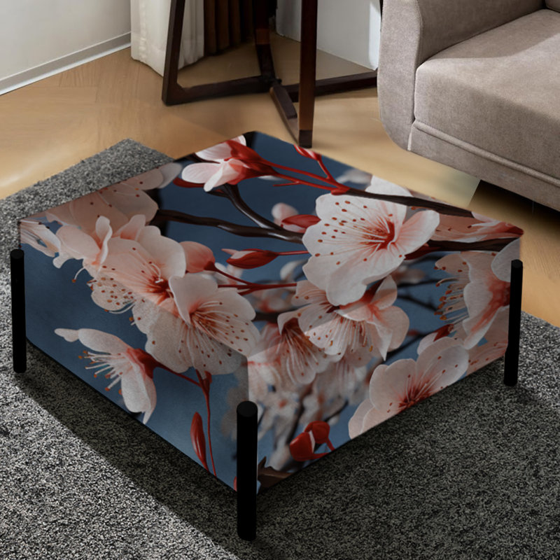 Cherry Blossom Whispers - Grand repose-pieds carré oriental