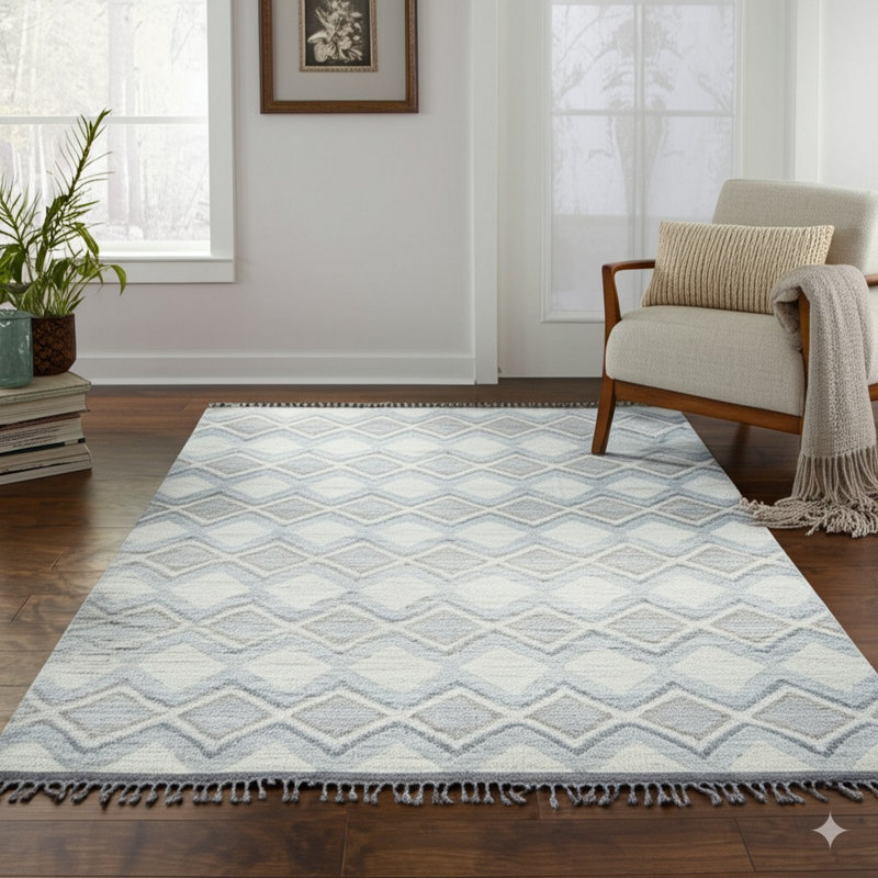 Marrakech Alabaster Ivory Hand-Knotted Wool Contemporary Transitional 12' x 19' Area Rug