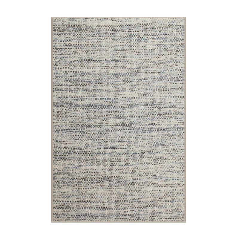 Tapis gris/zone noire contemporaine, Rectangle 2 pi x 4 pi