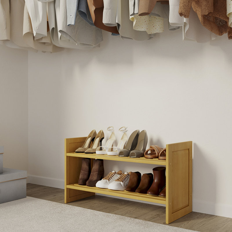 Solid Wood Shoe Storage Rack, Light Yellow