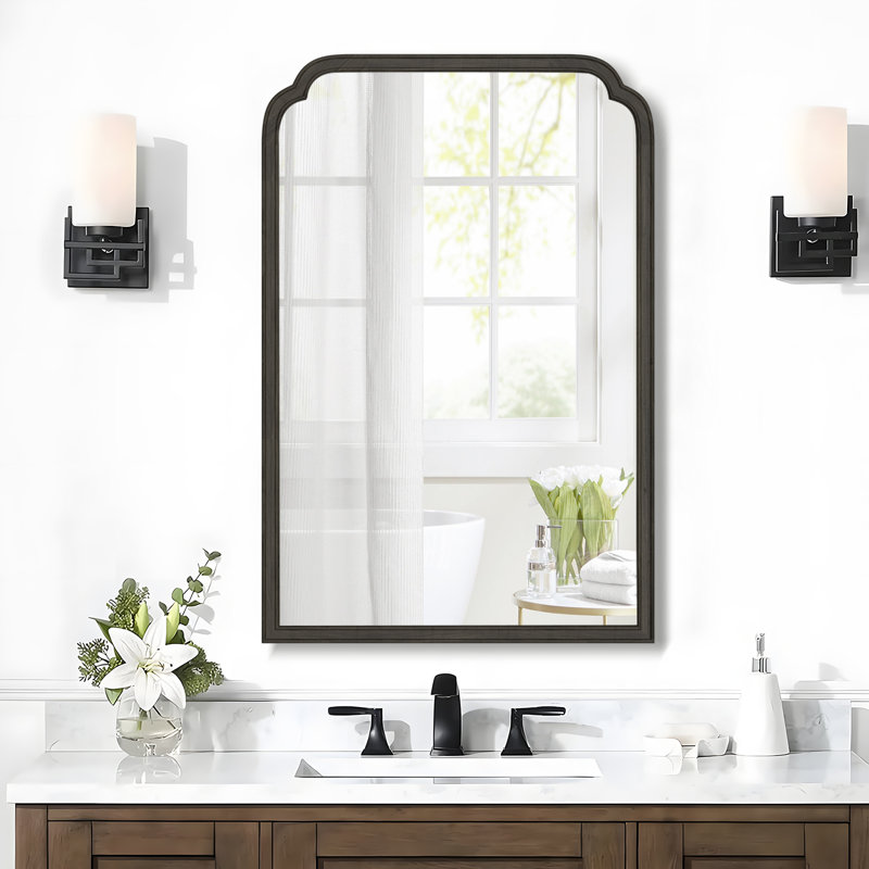 Miroir mural Ancalin, 36 po x 24 po, Noir