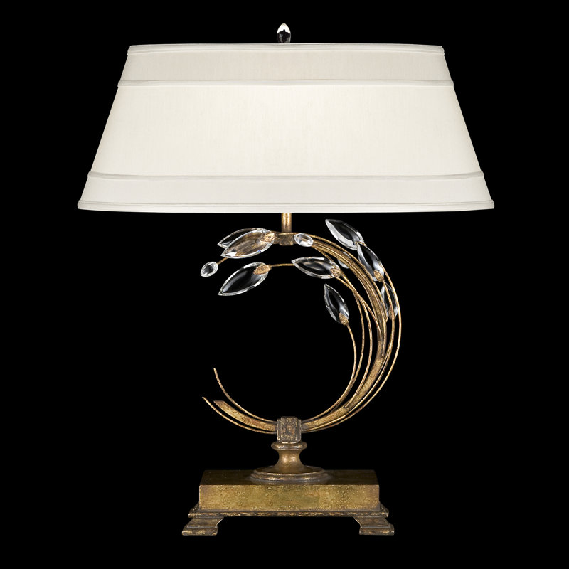 Crystal Laurel Table Lamp, Gold