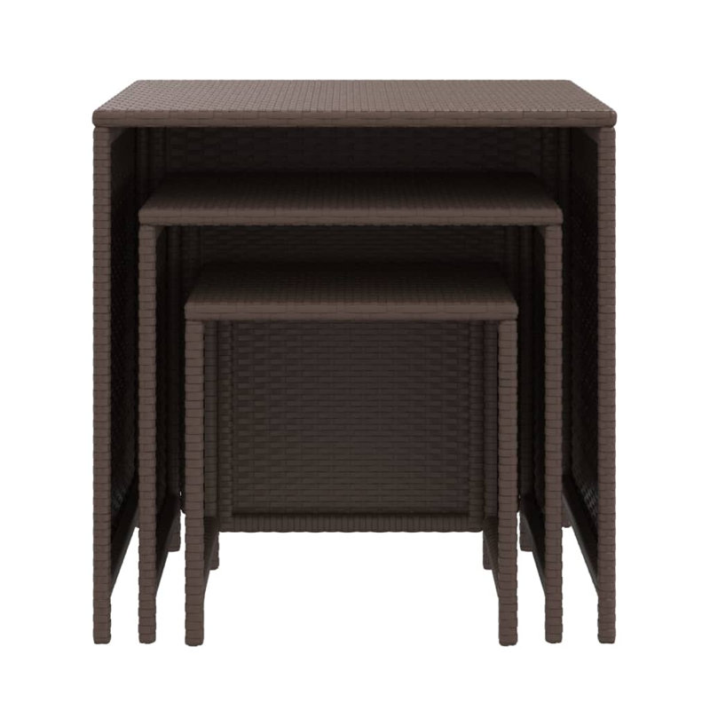 Ahrent 3 Piece Nest of Tables, Brown