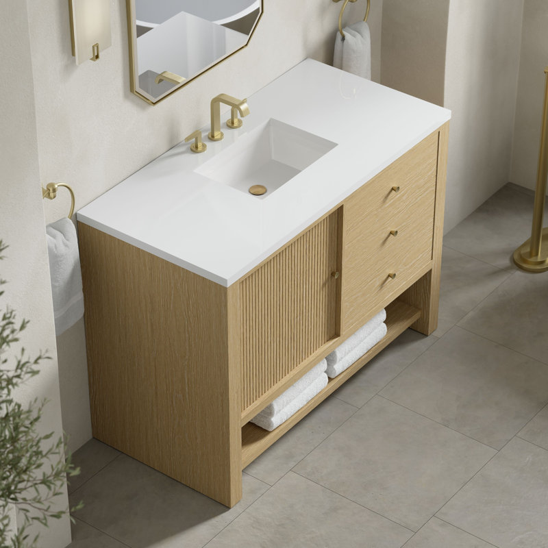 Marigot 48'' W Single Vanity, White Zeus, 8" Widespread