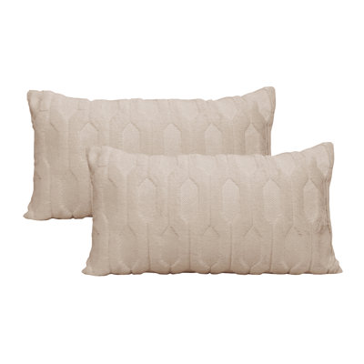 Tatami Embroidery Faux Fur Throw Pillow Covers