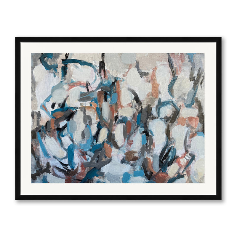 Intricacies par Susan Arthur - Peinture, 24" H x 30" W, Papier avec cadre noir