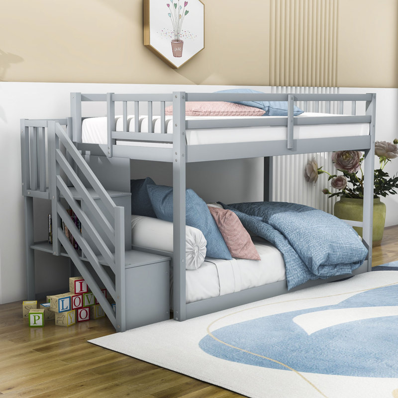 Wiston Kids Twin Over Full Bunk Bed, Gray