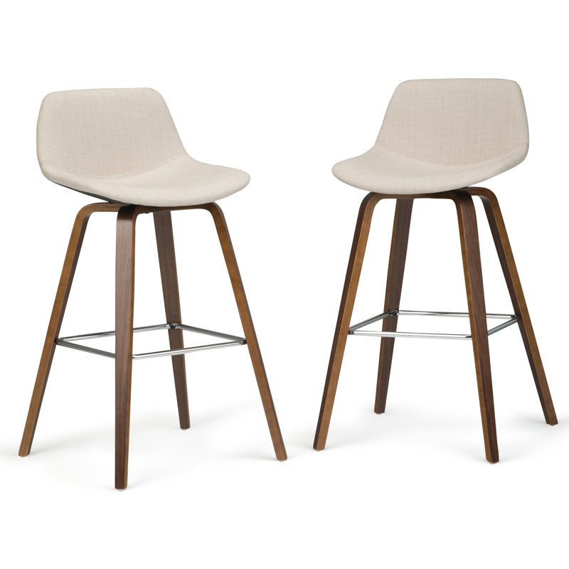 Tabouret de bar et de comptoir Randolph, Tissu en polyester aspect lin naturel